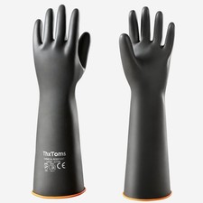 Heavy Duty Chemical Resistant Latex Gloves, Waterproof Rubber Gloves, Puncture