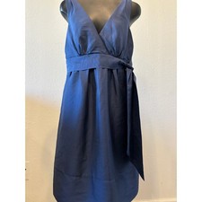 Jenny Yoo Babydoll Dress Pure Silk Size 4 Blue Y2K