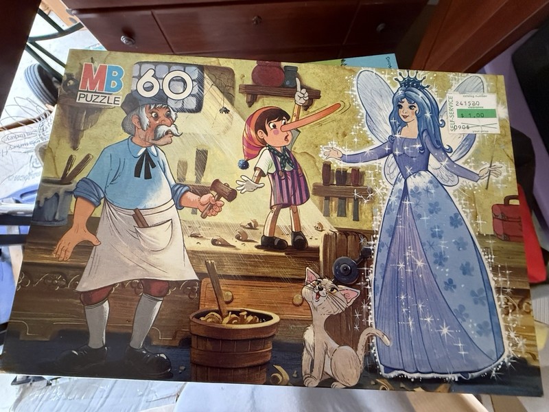 1986 Pinocchio Storybook Puzzle  Milton Bradley 60 Piece NRFB 