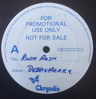 Deborah Harry - Rush Rush - UK Promo 12'' Vinyl - 1984 - Chrysalis