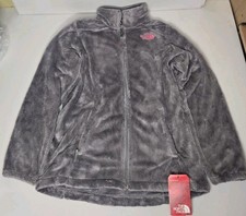 The North Face Girls Size XL Youth Osolita Full-Zip Fleece Jacket Metallic Silvr
