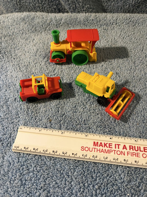(3) Vintage BRUDER Mini Plastic Toy Truck Vehicles Made in West Germany (d)