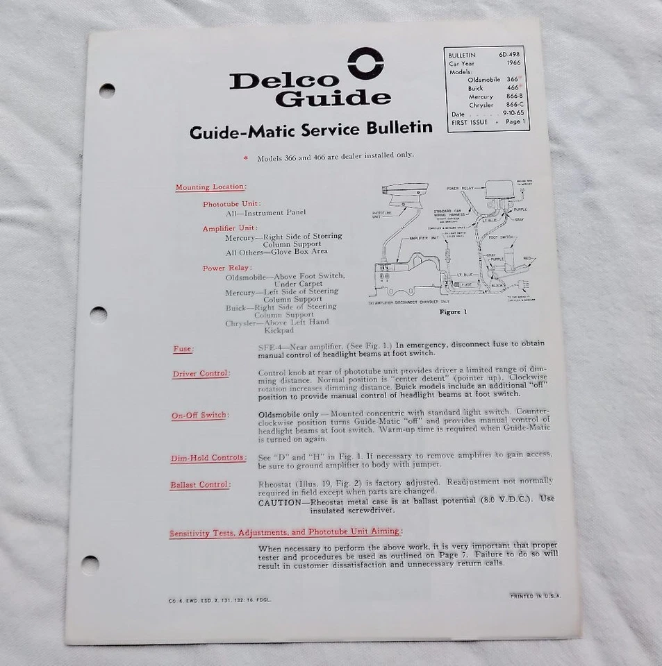 1966 Oldsmobile 88 98 Wildcat Original GM Guide-Matic Serviço/Reparo Informações 66 Novo na caixa - Imagem 2 de 4