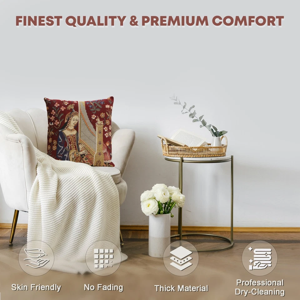 Fundas de almohada decorativas modernas para tapiz boho - Cojín auditivo de 16x16 pulgadas Foto 3 de 4