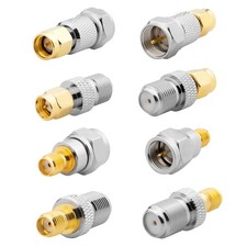 8 Pcs F Type to SMA Male Female Coax Connector Gold Plated Brass RF Coaxial A...