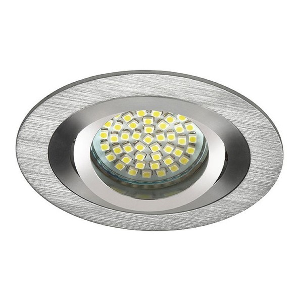 "Einbaurahmen MR16/GU10 Eckig/Schwenkbar \"Seidy\" 80Mm Da Silber Matt GebüRstet"-image