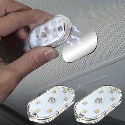 1pc Magnetic LED Car Touch Light USB Rechargeable Mini Interior Ambient Lamp