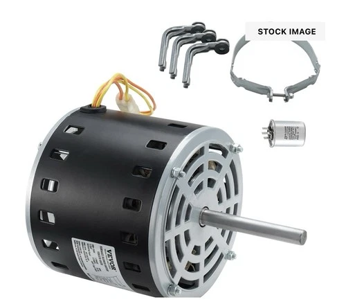 VEVOR 1/2HP Furnace Blower Motor, 1075RPM 5-Speed, 208/230V 2.7A, 48 Frame 3.4"