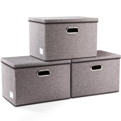 Aufbewahrungsbox mit Deckel 43x30x30 cm stapelbar Stauraum Kiste robust Ordnung
