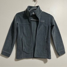 Columbia Kids Gray Lightweight Fleece Jacket Boys Girls Sz S 8 Full Zip READ