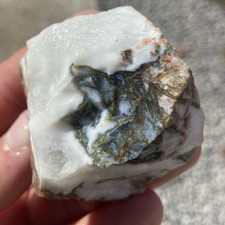 Stringy White Moss Agate Lapidary Rough Stone 4.81 Oz