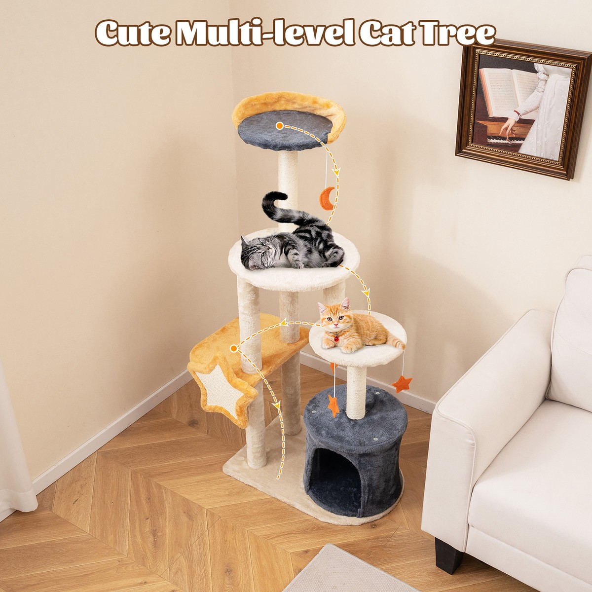 Cat Scratcher VETRESKA Cat Tree Cat Tower For Indoor Cats