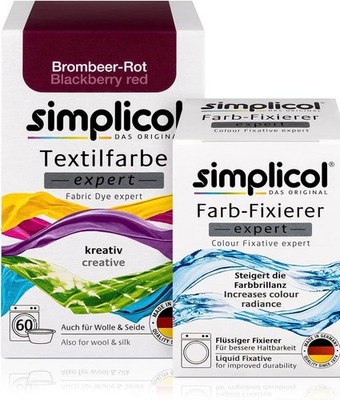 Simplicol Komplettset Färbemittel Expert + Fixierer Brombeerrot 1706 300g + 90ml