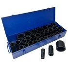 3/4in Drive Deep Metric Impact Sockets 6 Sided Single Hex 19mm – 65mm 33pc