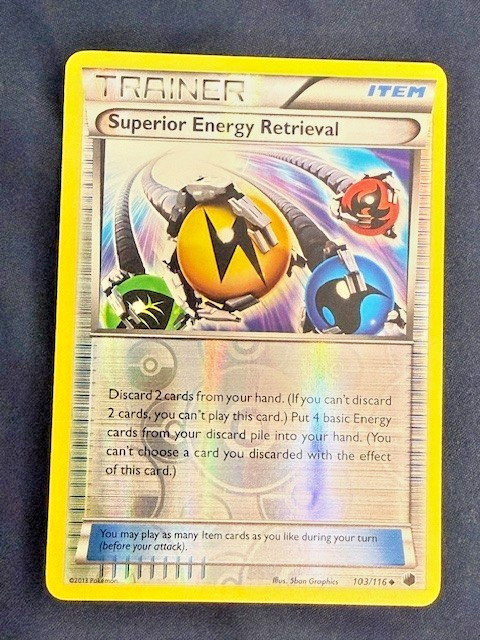 Superior Energy Retrieval 103/116 LP Reverse Holo Pokémon Plasma Freeze