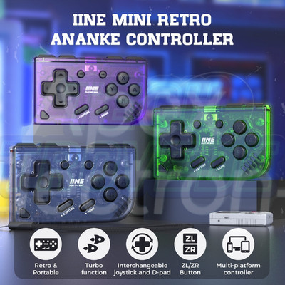 IINE Mini Retro Ananke Controller/ Turbo function Interchangeable joystick D-pad