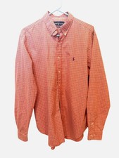 Ralph Lauren Mens Classic Fit Plaid Long Sleeve Button-Down Shirt 16 1/2 Large