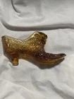 Yellow Amber Cat Head Fenton Glass Shoe No Marks