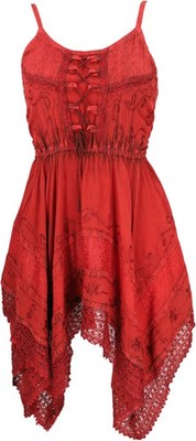 Besticktes indisches Minikleid Boho chic, Zick Zack Hippie Tunika, Mittelalterk