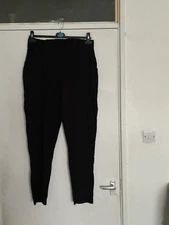 Black Boohoo high-waist straight leg Trousers Size 18