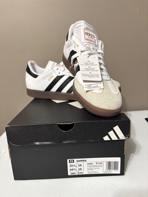 Adidas SAMBA IH6001 Sneakers Men s 10.5 White/ Black Stripes Retro Unisex NEW