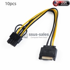 X10 15 Pin SATA to 8 Pin 6 2 PCI E GPU Power Cable 20cm Adapter Cord