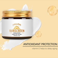 Natural Sunscreen, Zinc Oxide Cream, Tallow Sunscreen, Natural Tallow Sun Cream