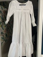 Vintage Victoria's Secret White Cotton Nightgown Full Length Pajama Dress A