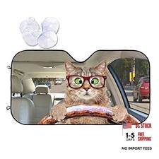 Fun Cute Cat Driving Car Front Windshield Sun Shade,Auto Onesize Style 6