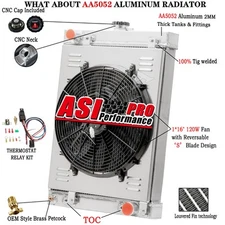 3 Row Radiator+Shroud Fan+Relay For 1930-1950  30's 40's 50's Hot Rod Classic