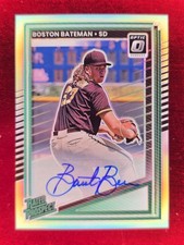 Boston Bateman 2025 Donruss Optic Rated Prospect Silver Holo Auto #118 - Padres