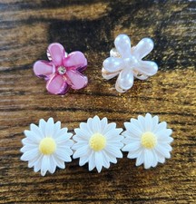 Set of 3 Daisy Flower Hair Barrettes Floral Hair Clips Women's Girls Accessories