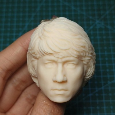 3D Print Head Sculpt Jackie Chan young Unpainted 1/6 Scale Figure Model