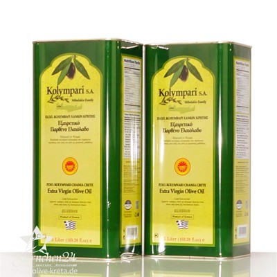 2x KOLYMPARI PDO 04038 Natives Olivenöl Extra 5L Dose Familie Mihelakis MHD04/28