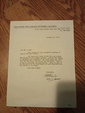 Robert F Kennedy 1964 Senate Campaign Letter
