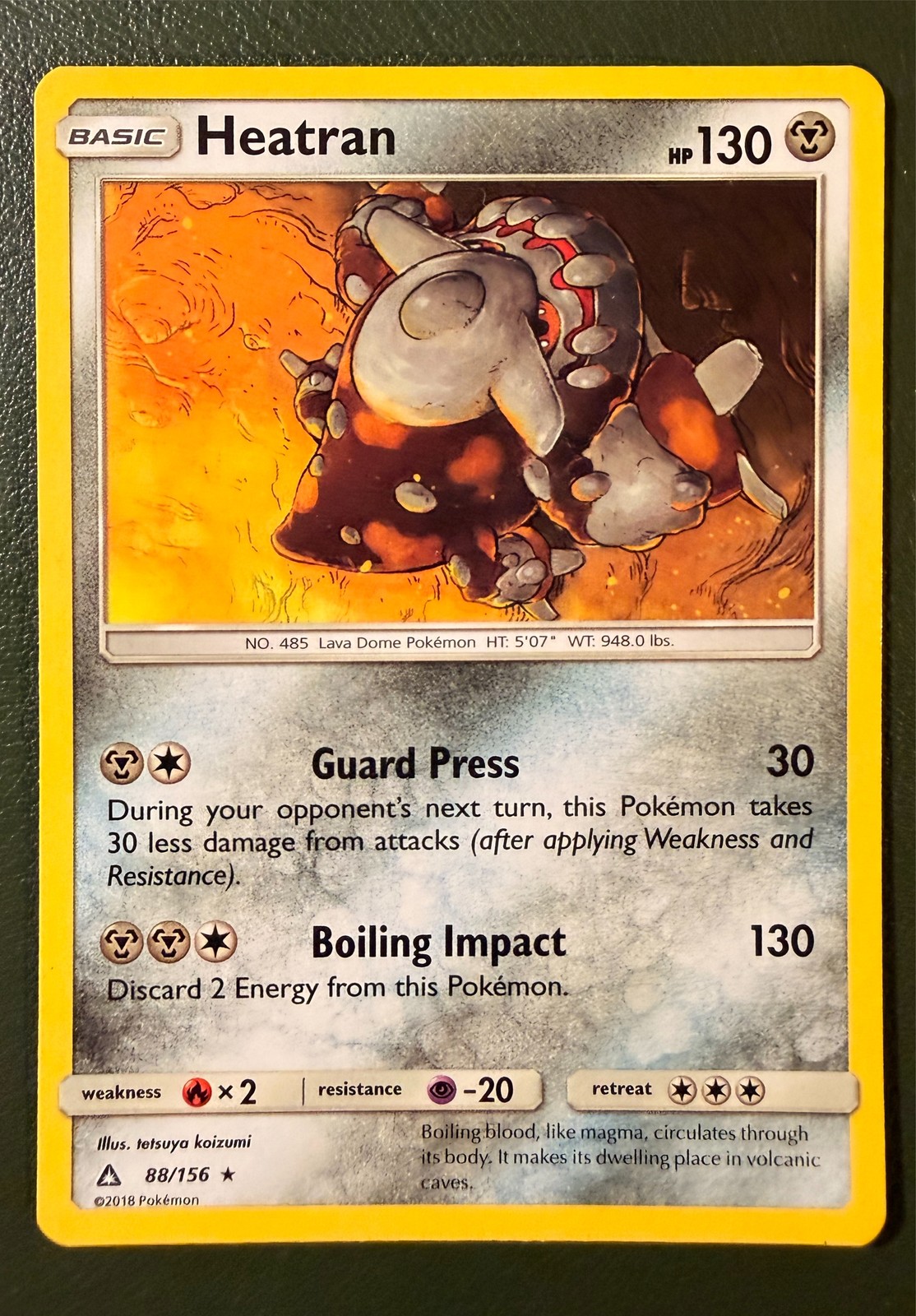 Pokemon TCG Heatran 88/156 Ultra Prism SM5 Holo LP