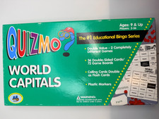 Quizmo World Capitals Bingo Game 2-36 Players, 9 , Calling Cards double as Flash