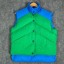 JanSport Vintage Puffer Vest Blue Green Size M