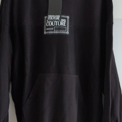 Versace Jeans Couture Unisex Hoodie Kapuzenpullover Logo schwarz M Fleece
