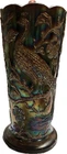 Vintage Carnival Glass Fenton Peacock Vase 8” Black Amethyst