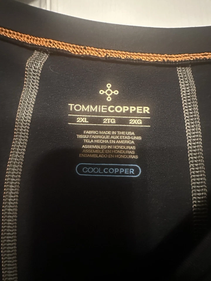 TOMMIE COPPER COOL COPPER LONG SLEEVE COMPRESSION TOP BLACK - 2XL PRE-OWNED - Image 4 of 4