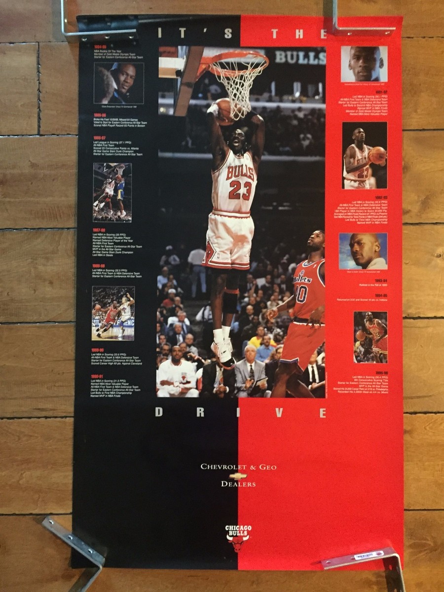 CHICAGO BULLS MICHAEL JORDAN POSTER 22 X 36 
