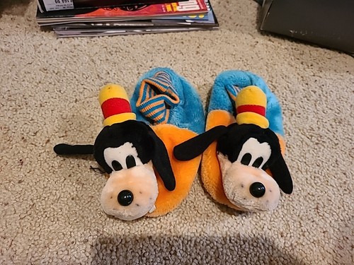 90er Jahre Goofy Disney Kinder Kinder Hausschuhe Gr. 9-10