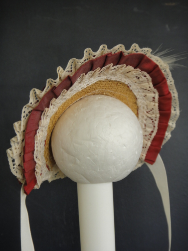 Bordeaux Silk Hat For Antique Or Modern Doll Head 22-24 CM - DOLL HAT - Bild 2 von 4