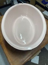 Vintage Pink OVAL Large Enamelware Bath Wash Tub Basin