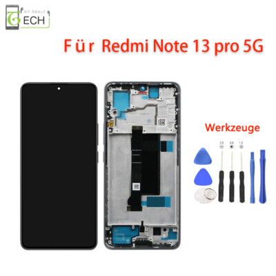 Original Xiaomi Redmi Note 13 Pro 5G MZB0FFWEU LCD Display mit Rahmen Touchsc...