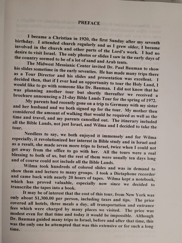 William & Wilma Finke OUR TOUR OF THE HOLY LAND 1972 Book Christian Genealogy - Picture 2 of 2