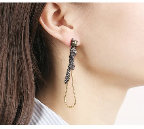 Alexis Bittar Snake Zircon Earrings - Black Jewelry for Women - Picture 9 of 13