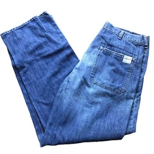 GAP Mens Blue Denim Worker Jeans 36x34 READ