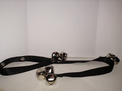 Nylon Strap Silver Christmas Bells Adjustable with Snaps 1 in Bells 7 total